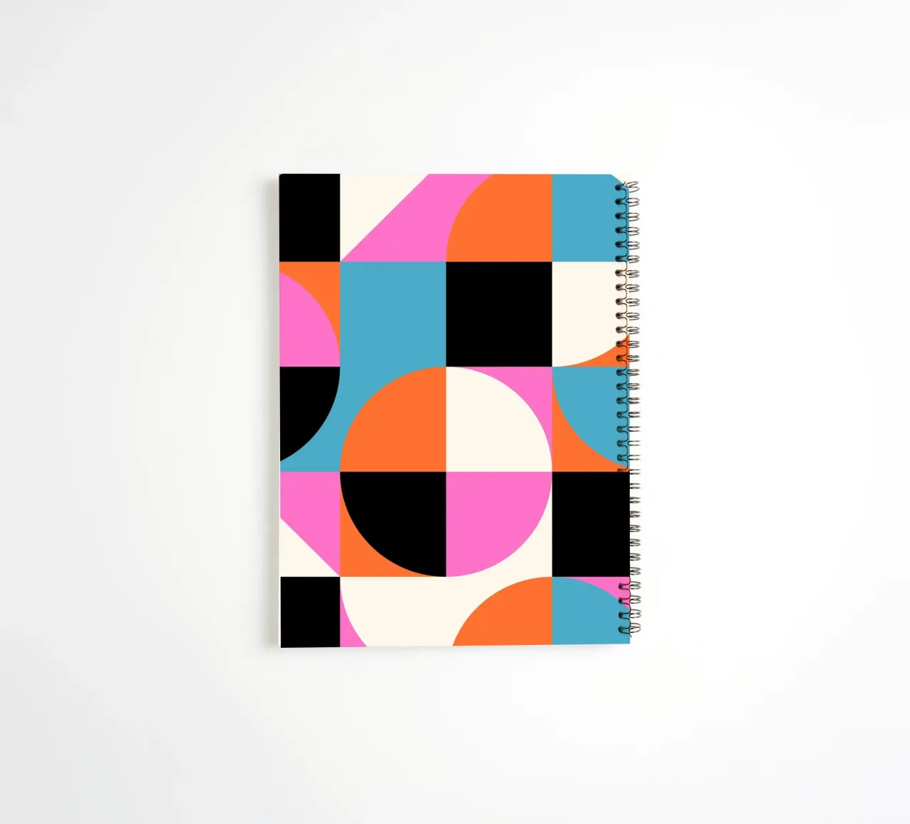 Bauhaus Style Vibrant Geometric Pattern Art spiral notebook by NorwesClub