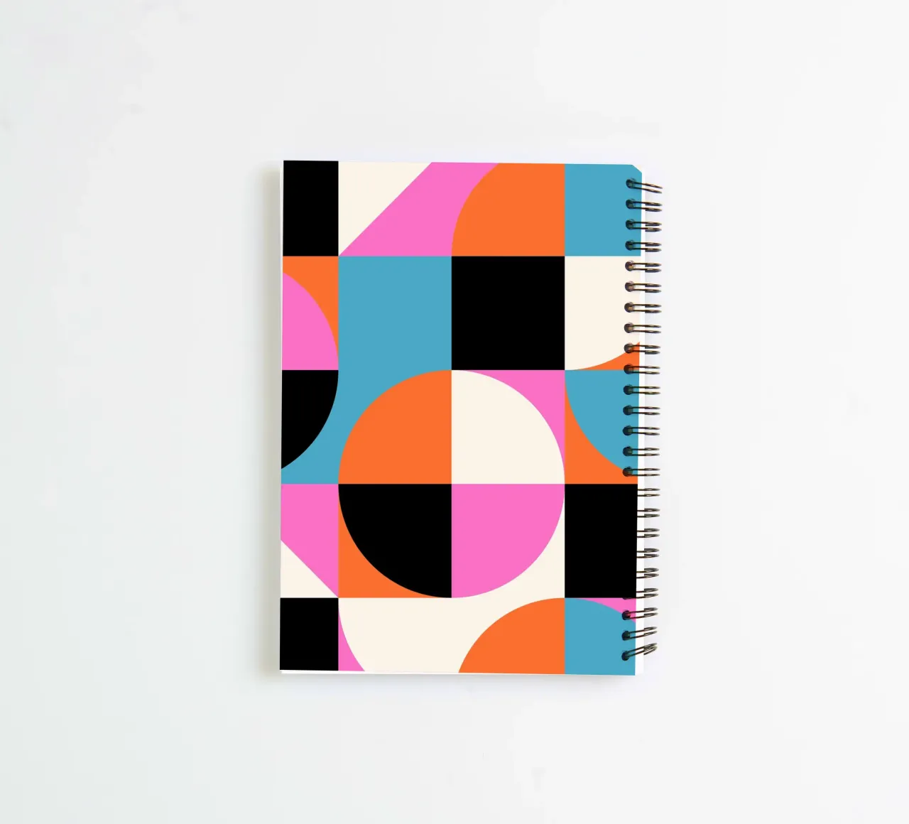 Bauhaus Style Vibrant Geometric Pattern Art spiral notebook by NorwesClub