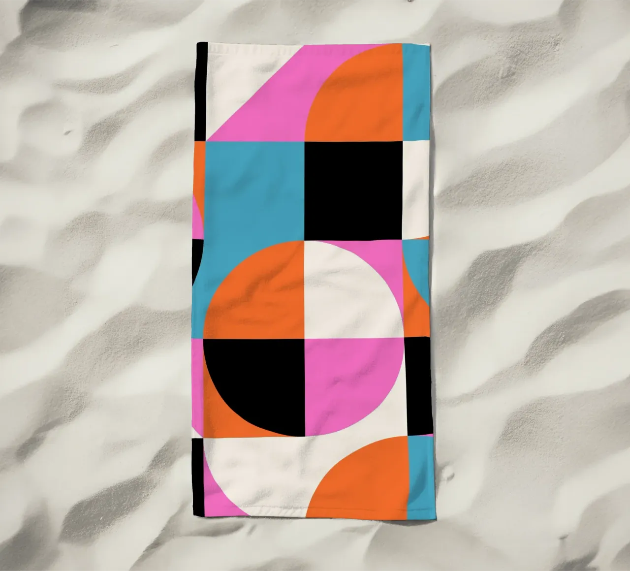 Bauhaus Style Vibrant Geometric Pattern Art beach towel by NorwesClub