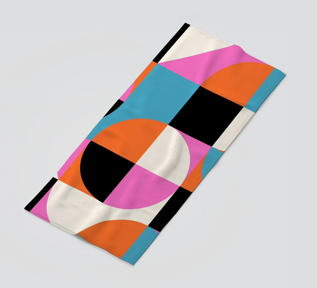 Bauhaus Style Vibrant Geometric Pattern Art beach towel by NorwesClub