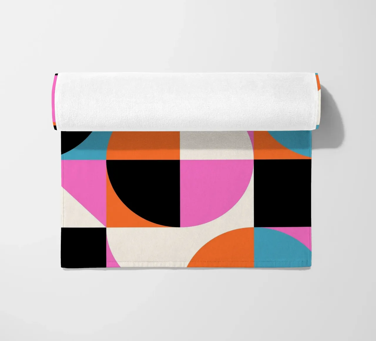 Bauhaus Style Vibrant Geometric Pattern Art beach towel by NorwesClub