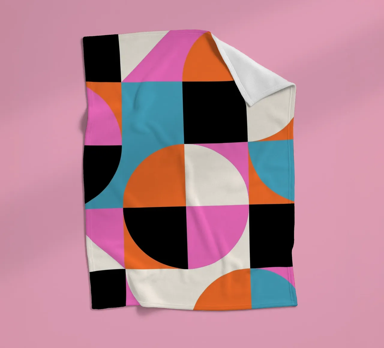 Bauhaus Style Vibrant Geometric Pattern Art fleece blanket by NorwesClub