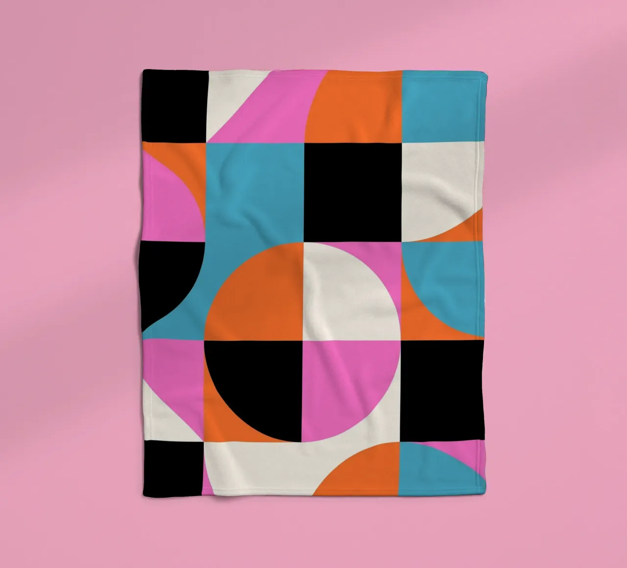 Bauhaus Style Vibrant Geometric Pattern Art fleece blanket by NorwesClub