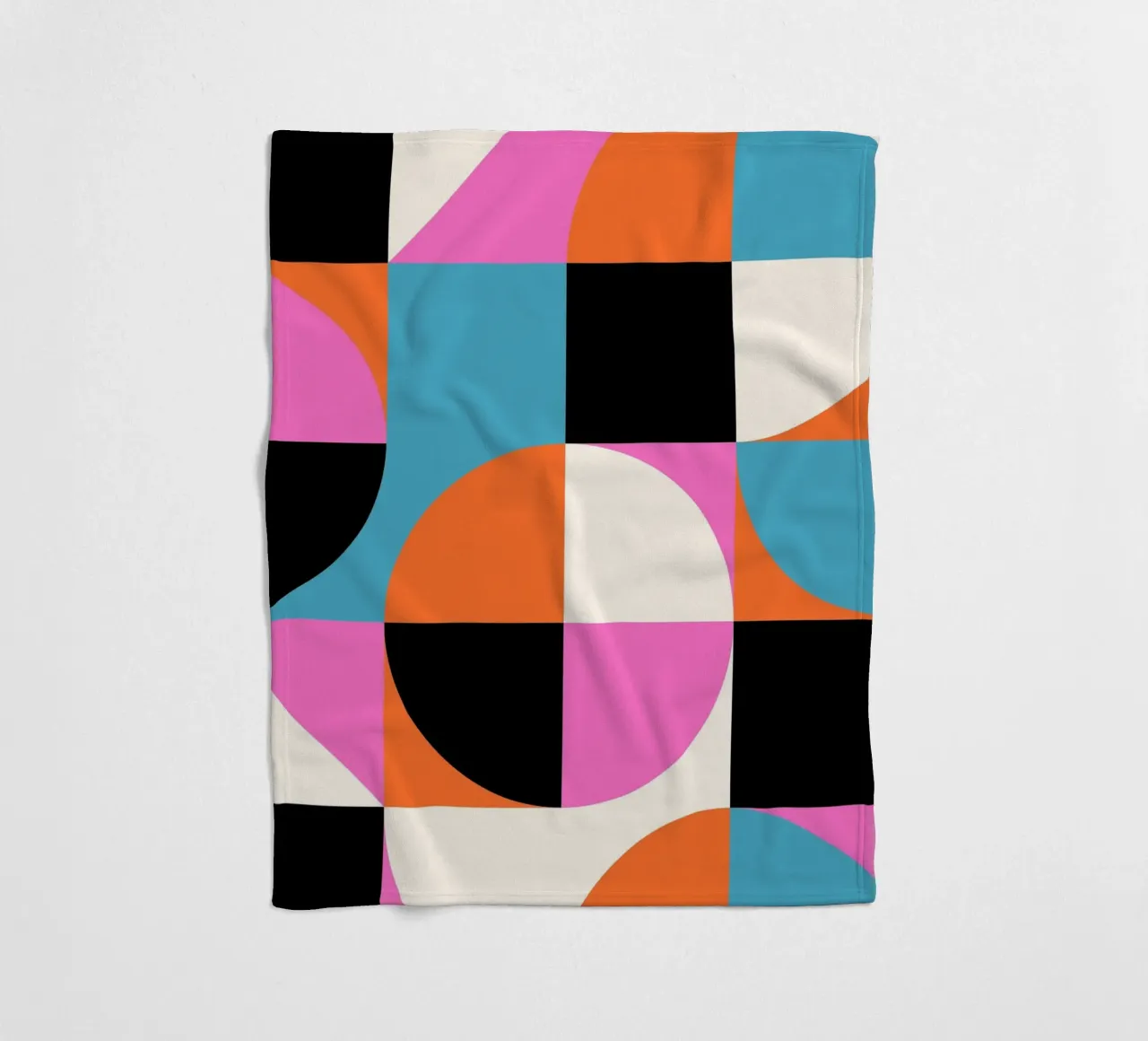 Bauhaus Style Vibrant Geometric Pattern Art fleece blanket by NorwesClub