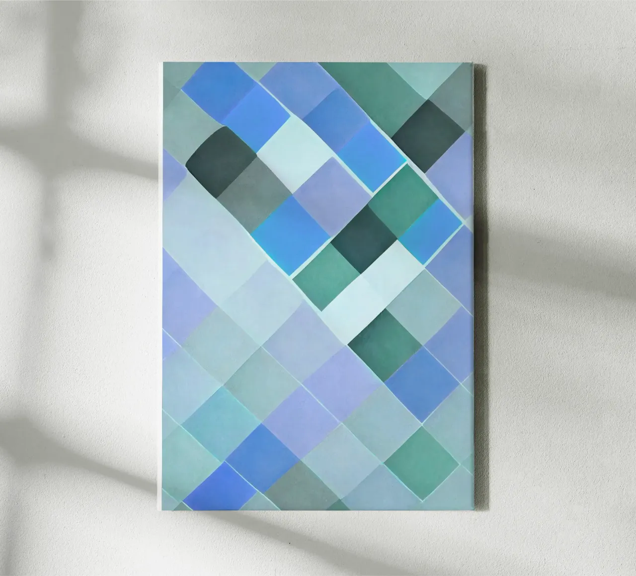 Geometric Tile Abstract Optical Illusion Art canvas with Floater frame by NorwesClub