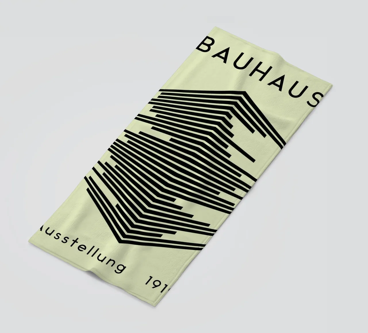Ikone des Bauhauses 1919 Abstrakte Linienstruktur Strandtuch von NorwesClub