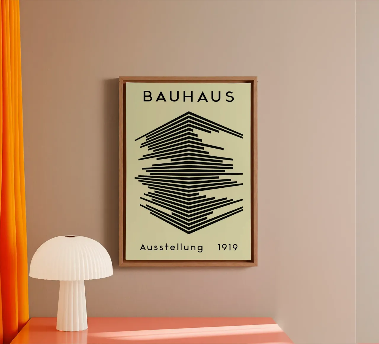 Iconic Bauhaus 1919 Abstract Line Structure canvas with Floater frame by NorwesClub