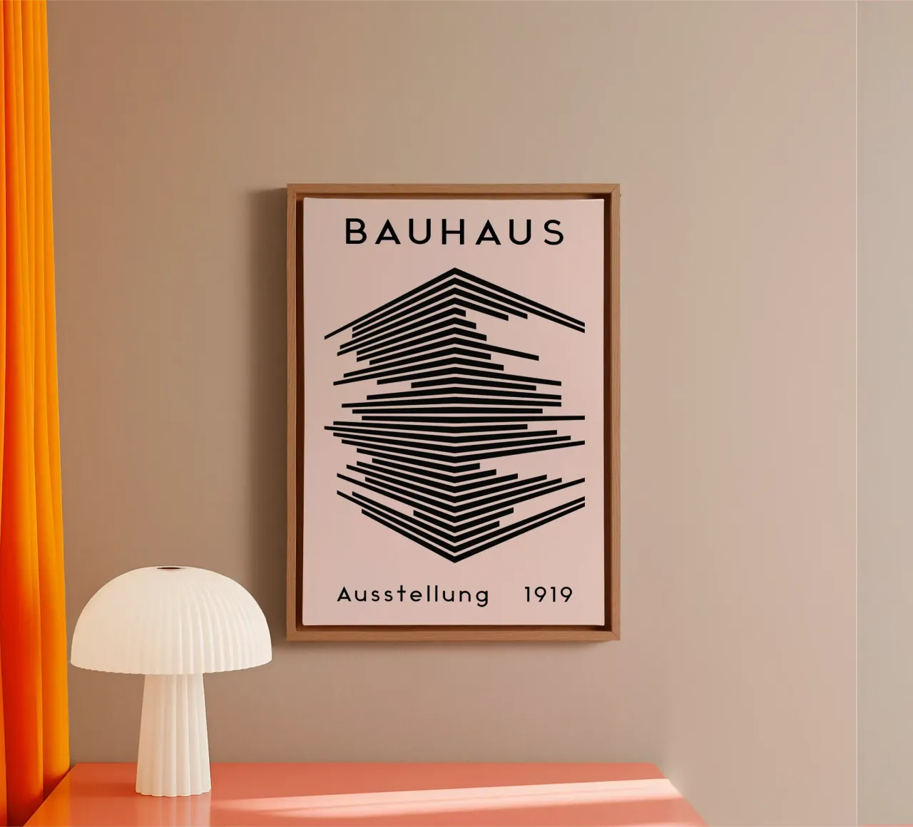 Bauhaus 1919 Tentoonstelling Abstracte Lijnkunst canvas met Baklijst van NorwesClub