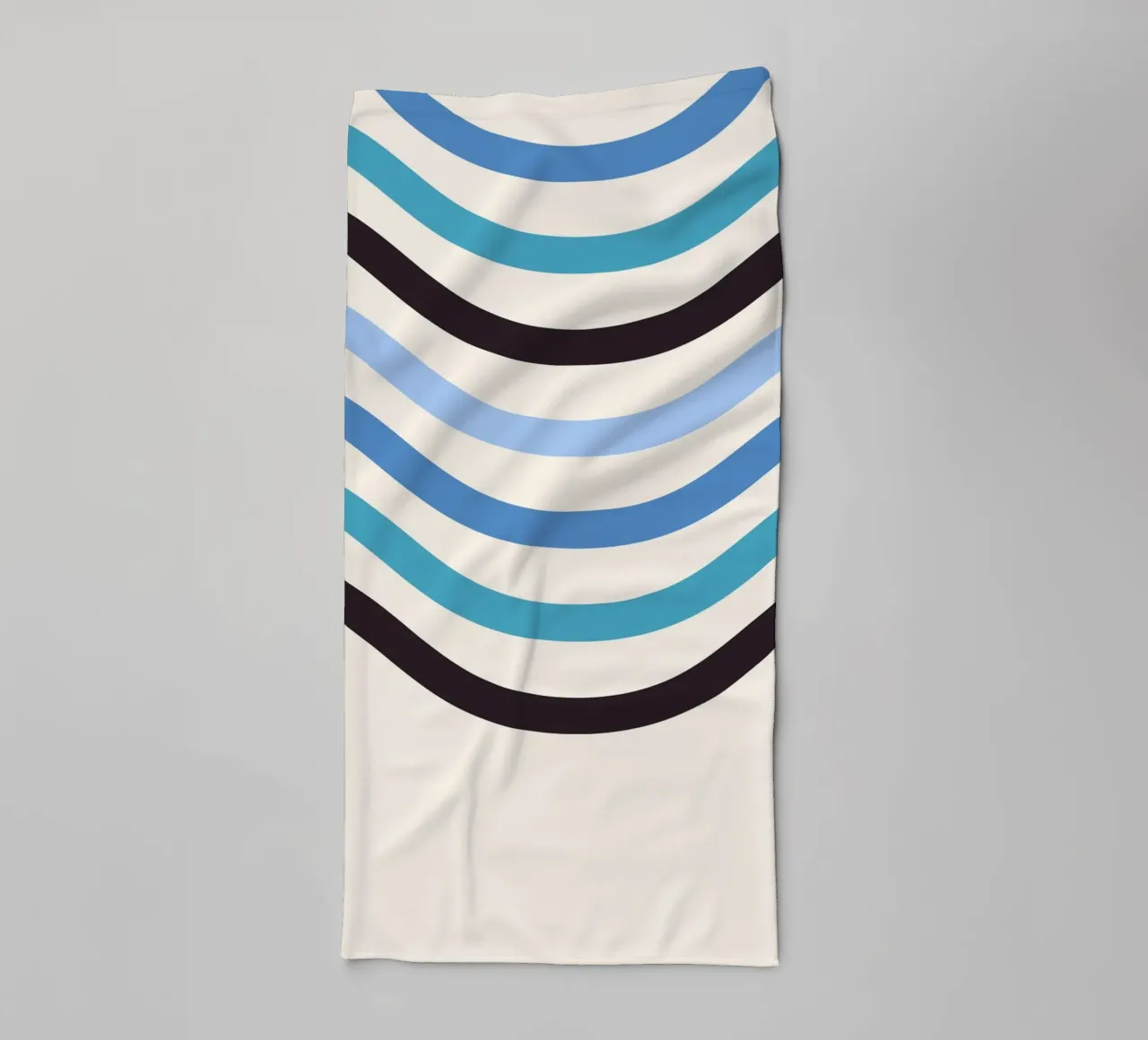Abstract Flowing Wavy Blue Lines Wall Art towel by NorwesClub