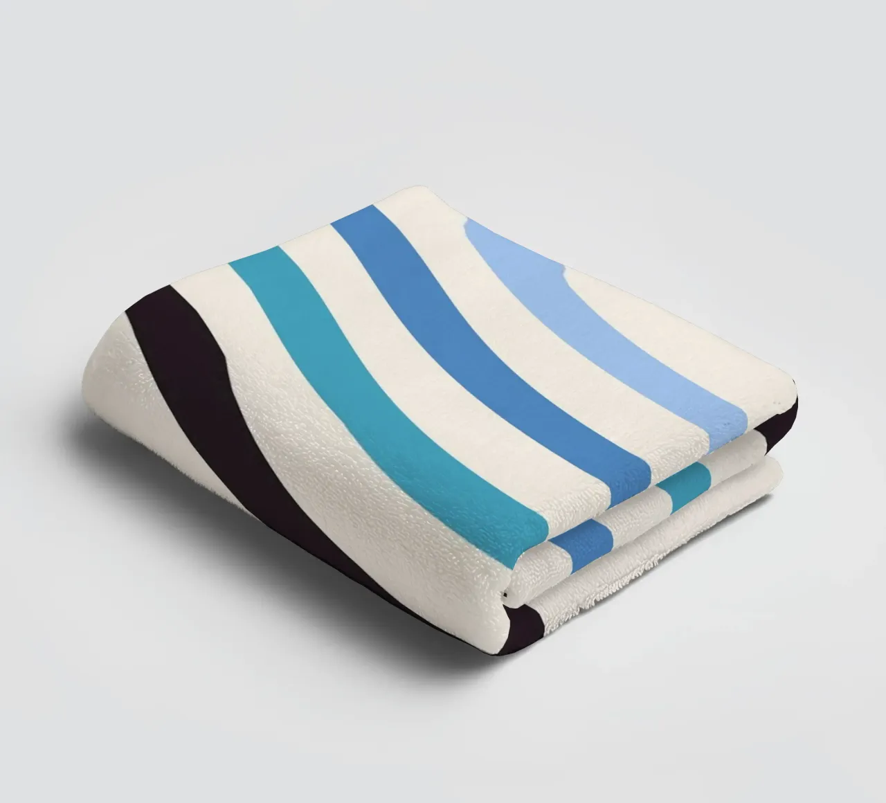 Abstract Flowing Wavy Blue Lines Wall Art towel by NorwesClub