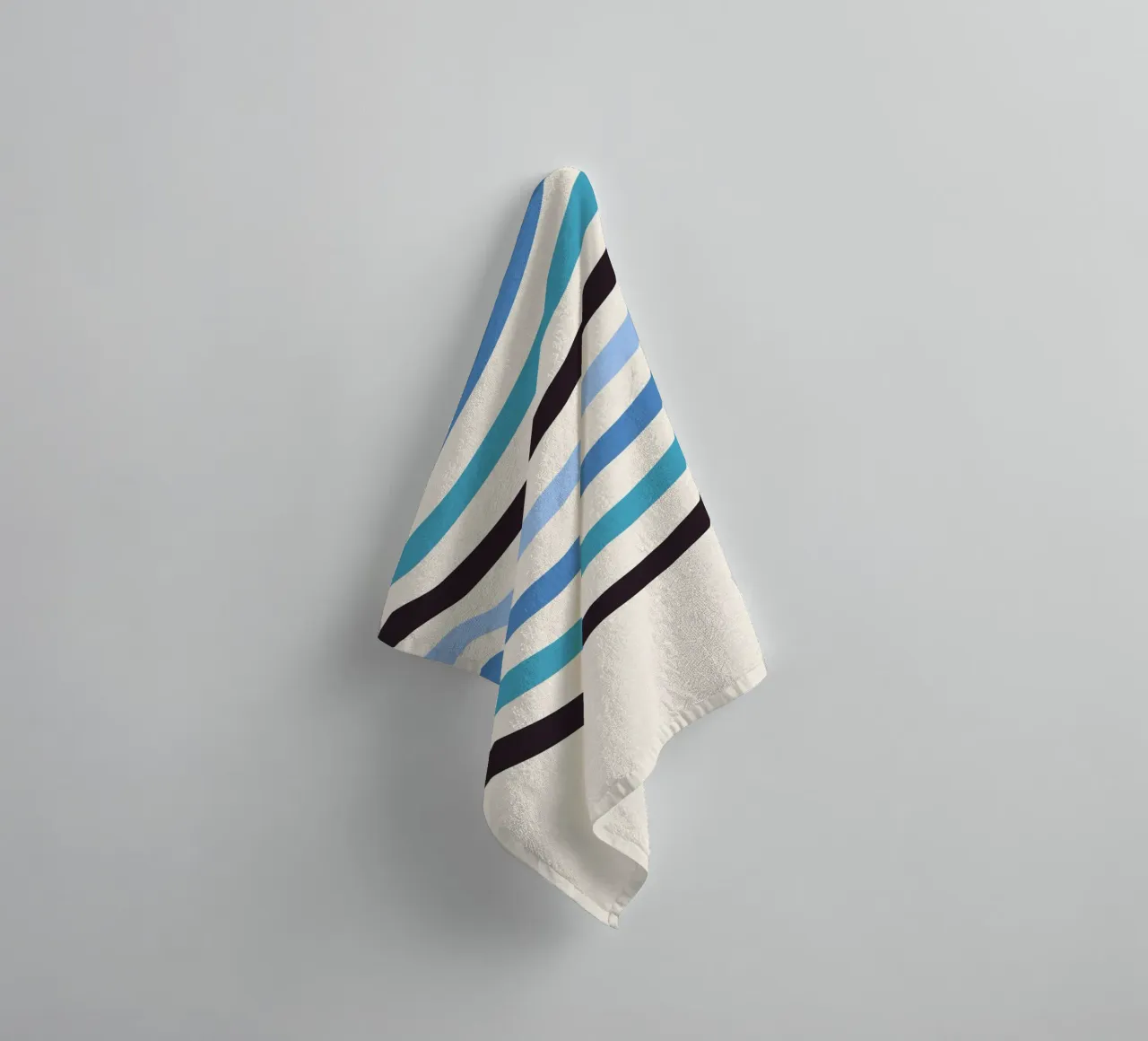 Abstract Flowing Wavy Blue Lines Wall Art towel by NorwesClub