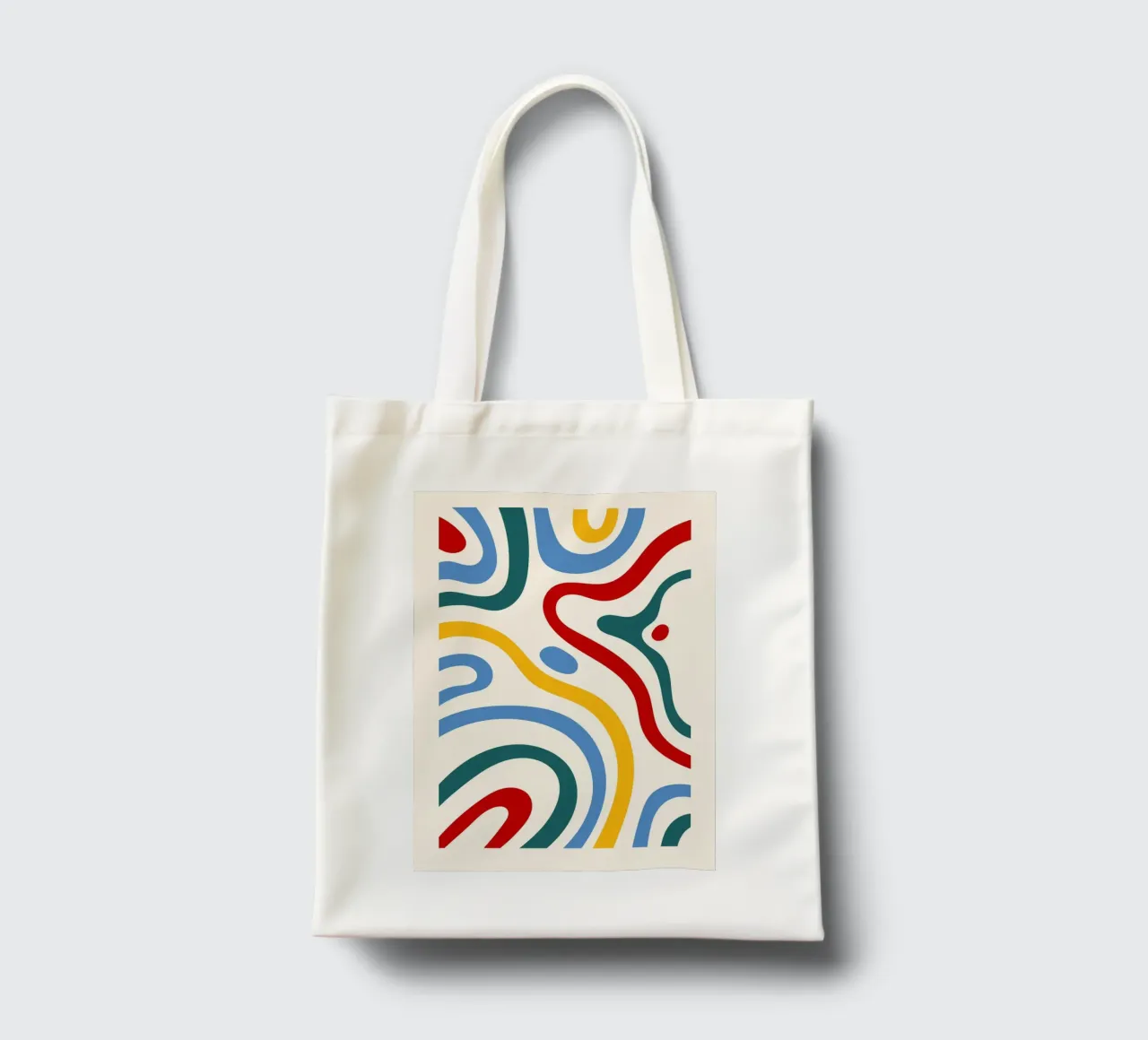 Arte murale astratta di forme organiche colorate borsa in juta da NorwesClub