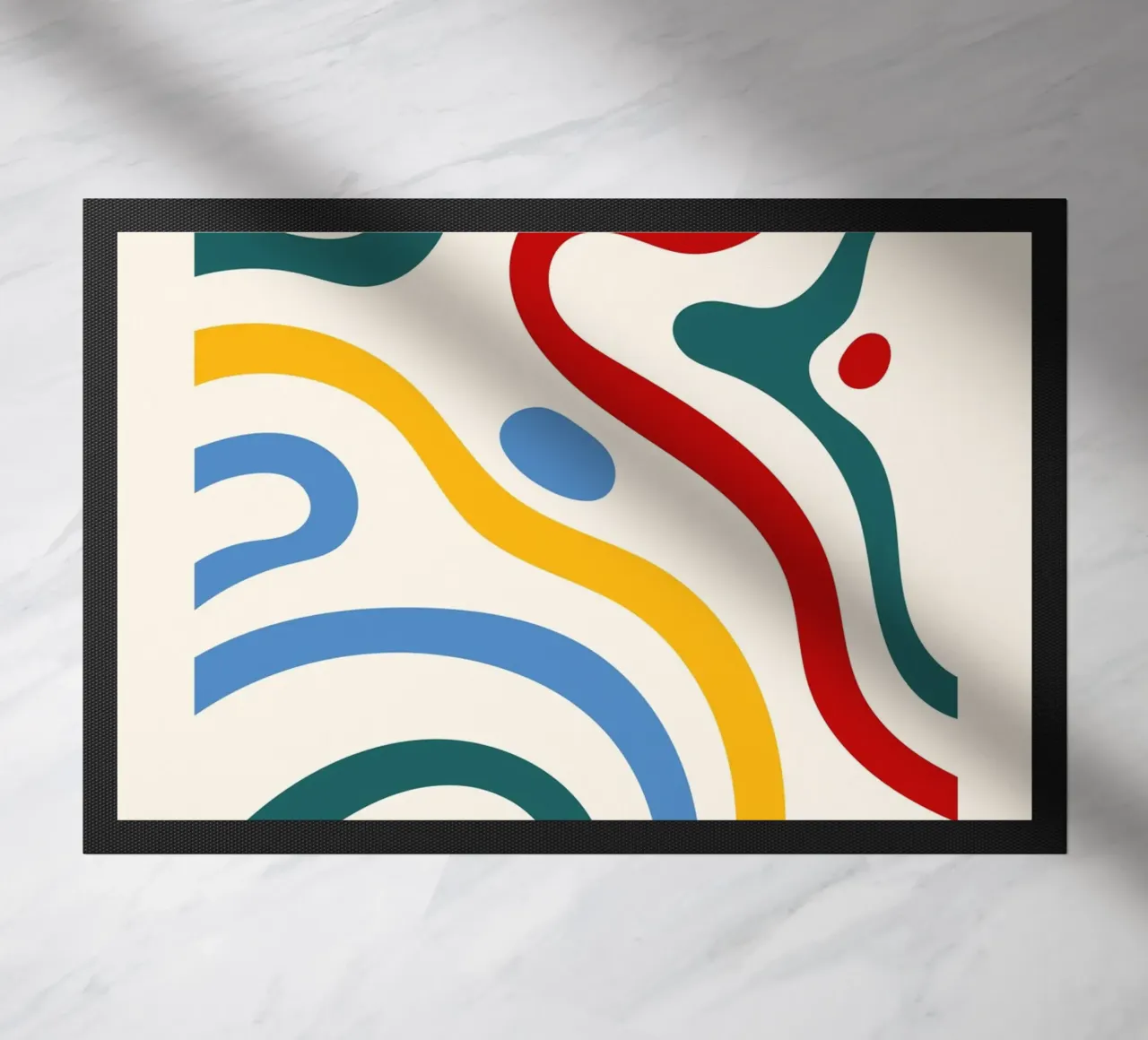 Arte murale astratta di forme organiche colorate zerbino da NorwesClub