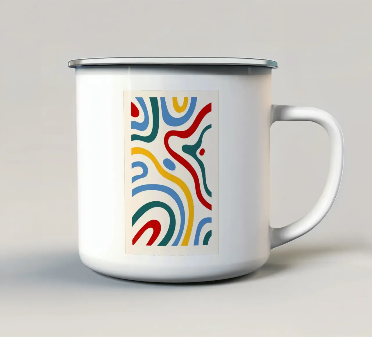 Arte murale astratta di forme organiche colorate tazza in smalto da NorwesClub