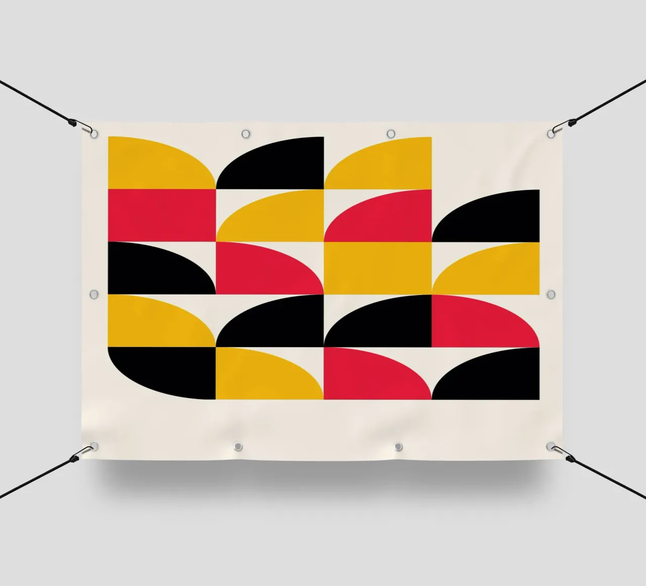 Bauhaus Geometric Red Yellow Black Pattern pvc cover by NorwesClub