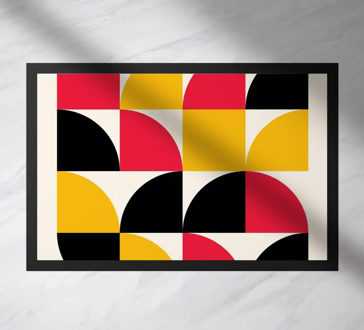 Bauhaus Geometrico Rosso Giallo Nero zerbino da NorwesClub