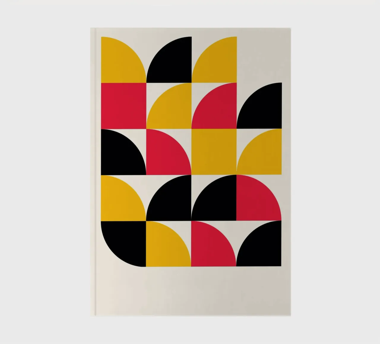 Motif géométrique Bauhaus Rouge Jaune Noir carnet de notes de NorwesClub