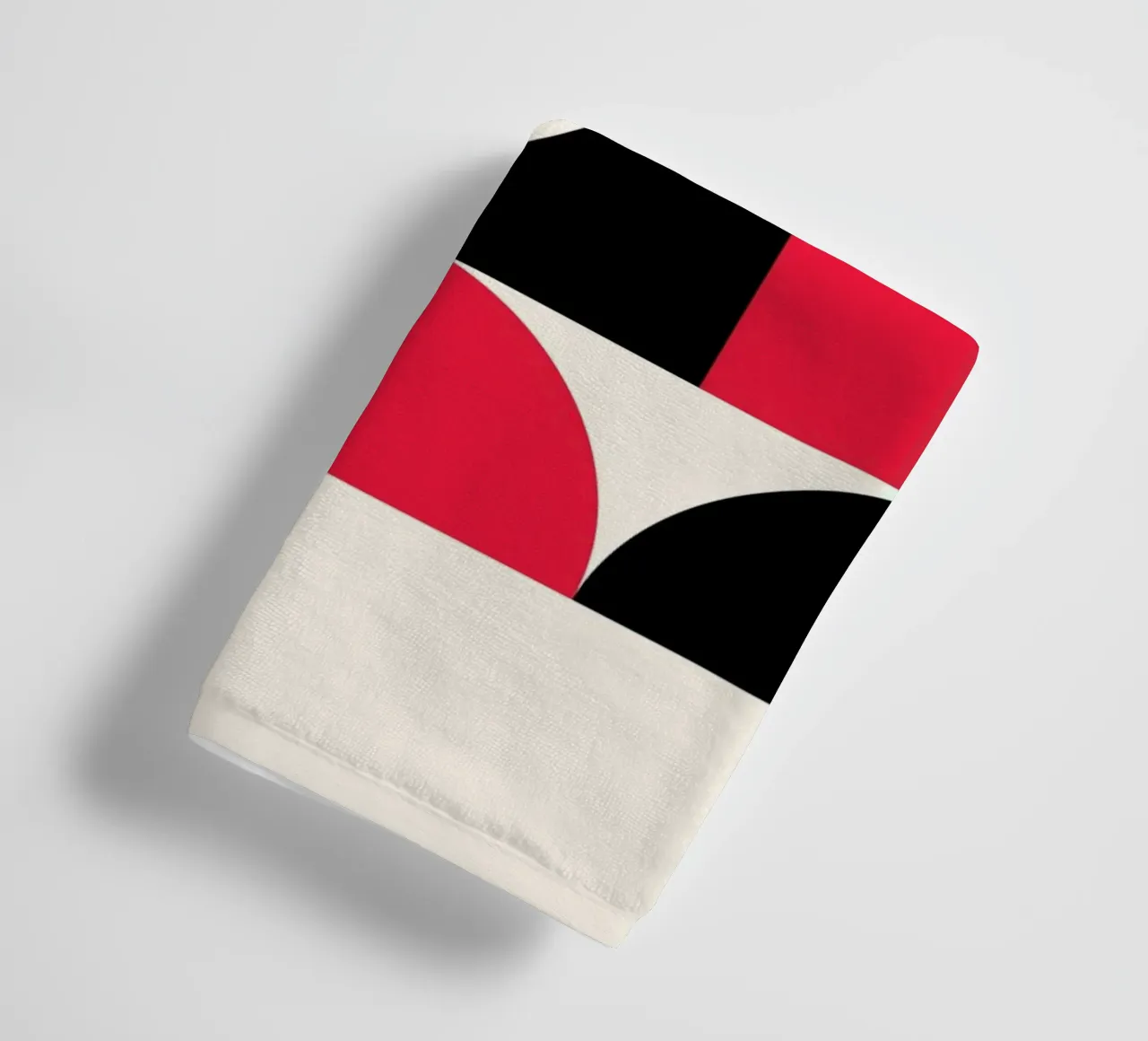 Motif géométrique Bauhaus Rouge Jaune Noir serviette de bain de NorwesClub