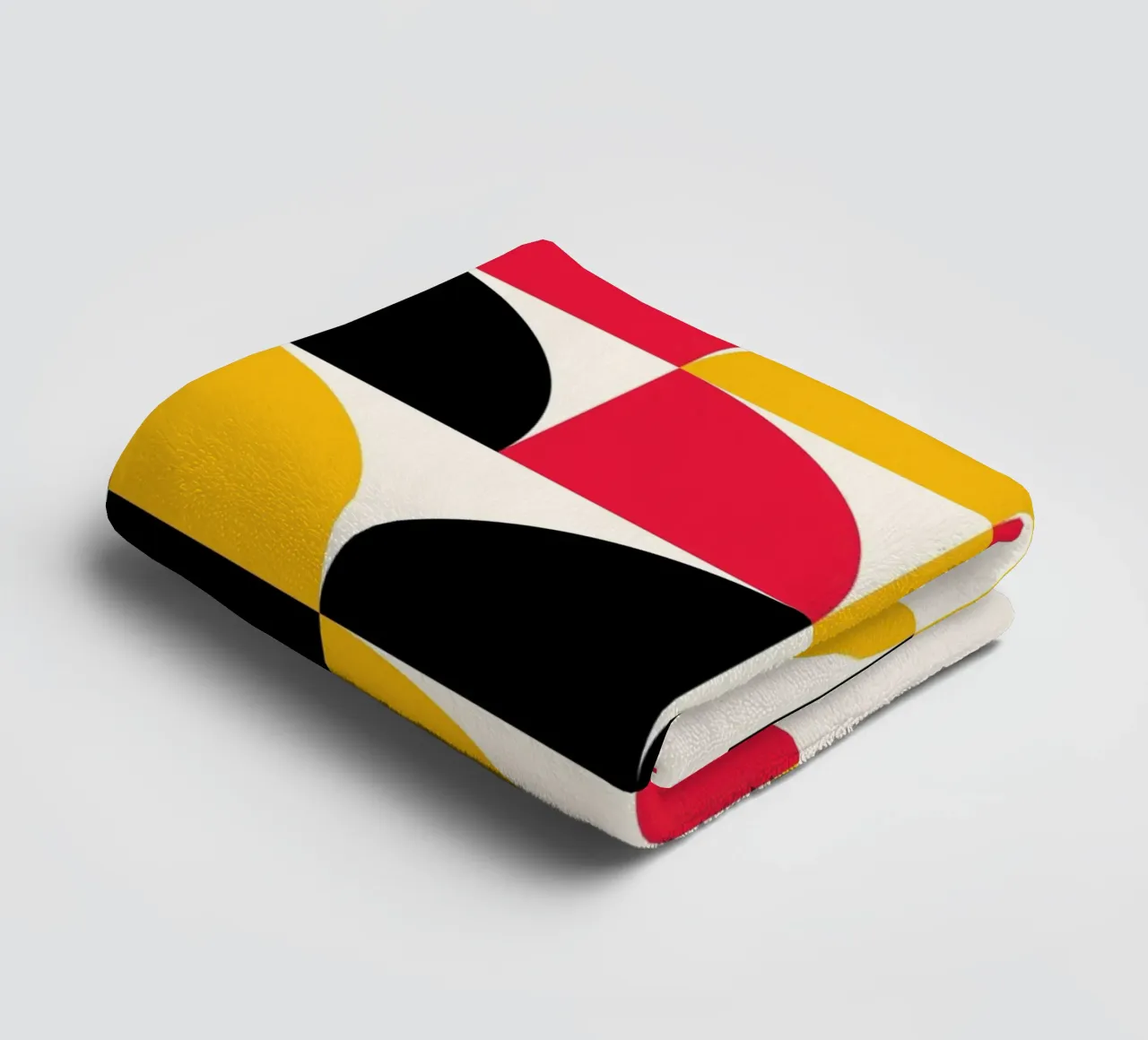 Motif géométrique Bauhaus Rouge Jaune Noir serviette de bain de NorwesClub