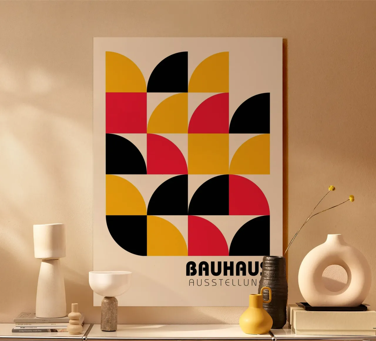 Bauhaus Style Geometric Tile Pattern Art metacrilato de NorwesClub