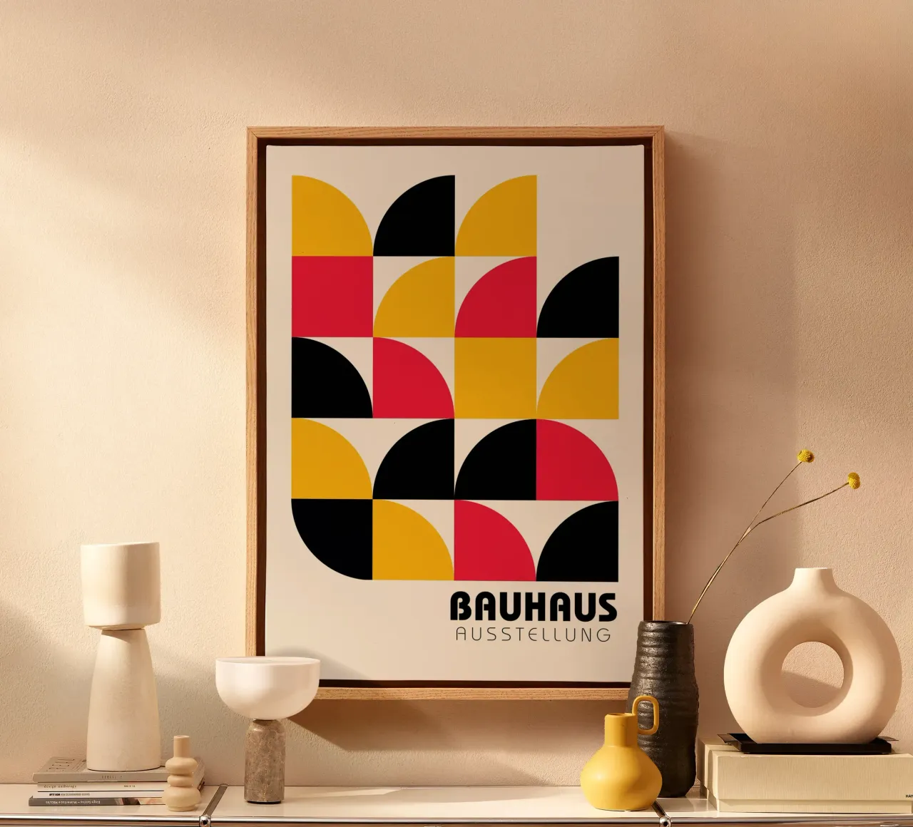 Bauhaus Style Geometric Tile Pattern Art canvas by NorwesClub