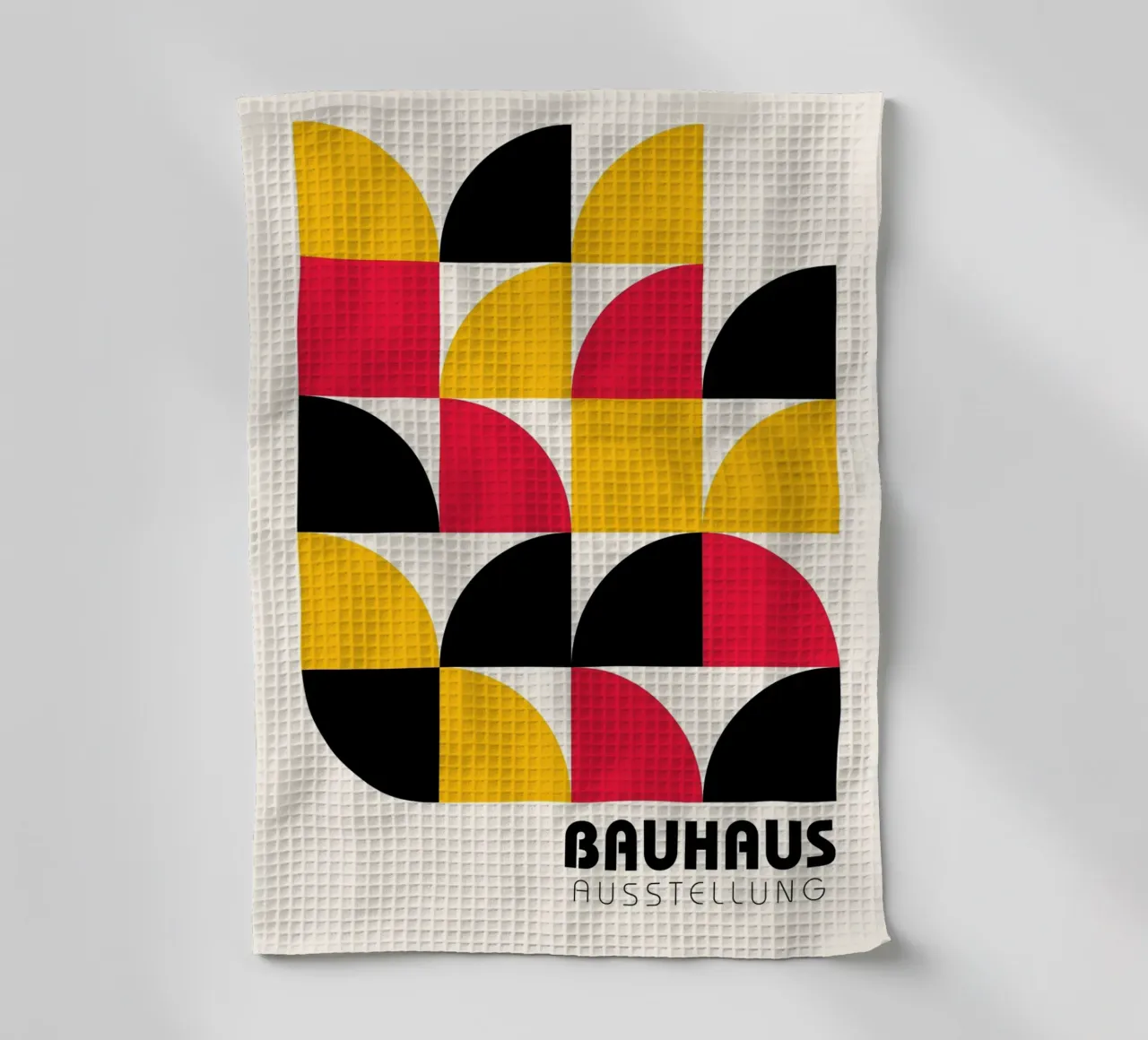 Bauhaus Style Geometric Tile Pattern Art torchon de NorwesClub