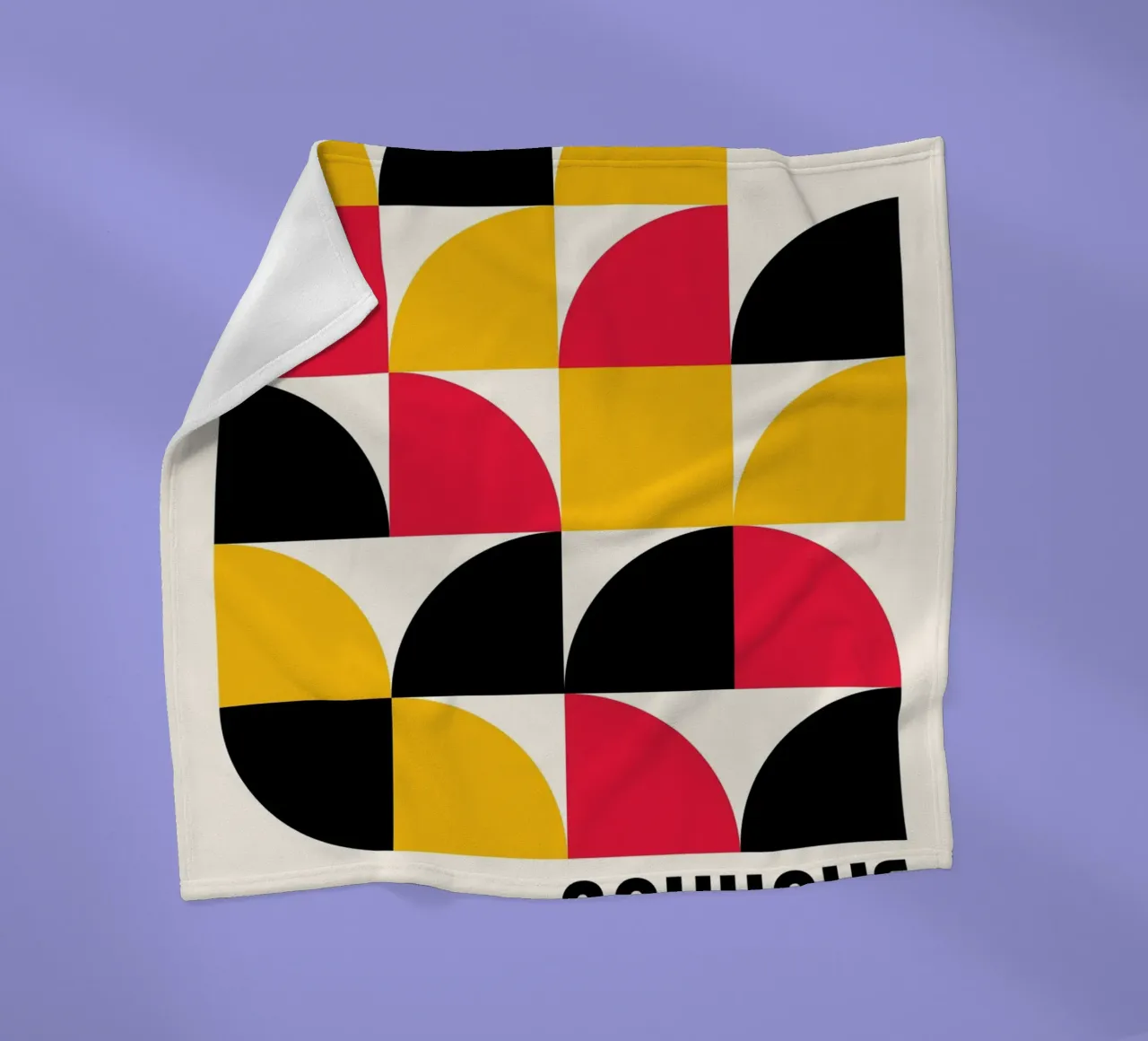 Bauhaus Style Geometric Tile Pattern Art fleece blanket by NorwesClub