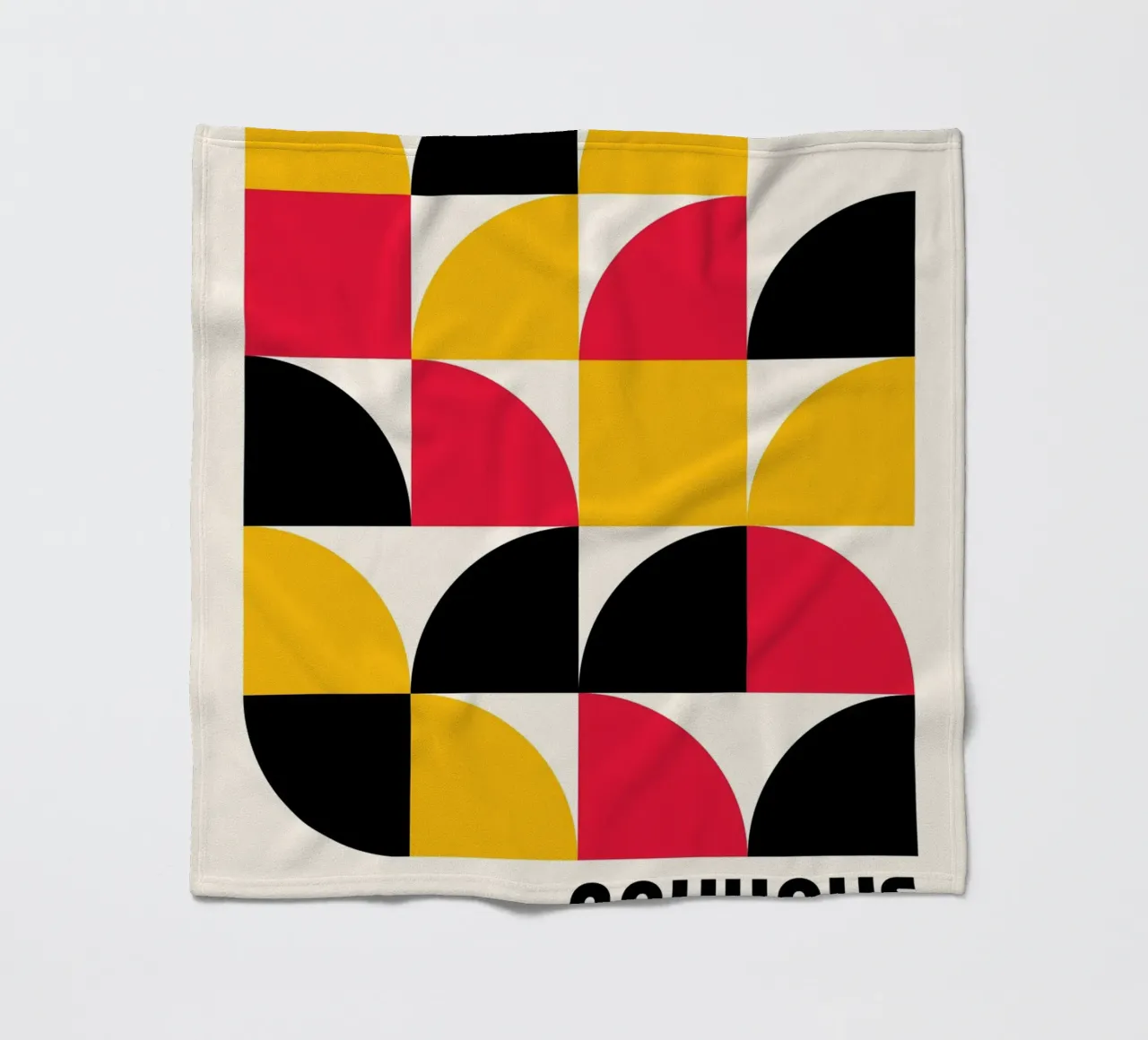 Bauhaus Style Geometric Tile Pattern Art fleece blanket by NorwesClub