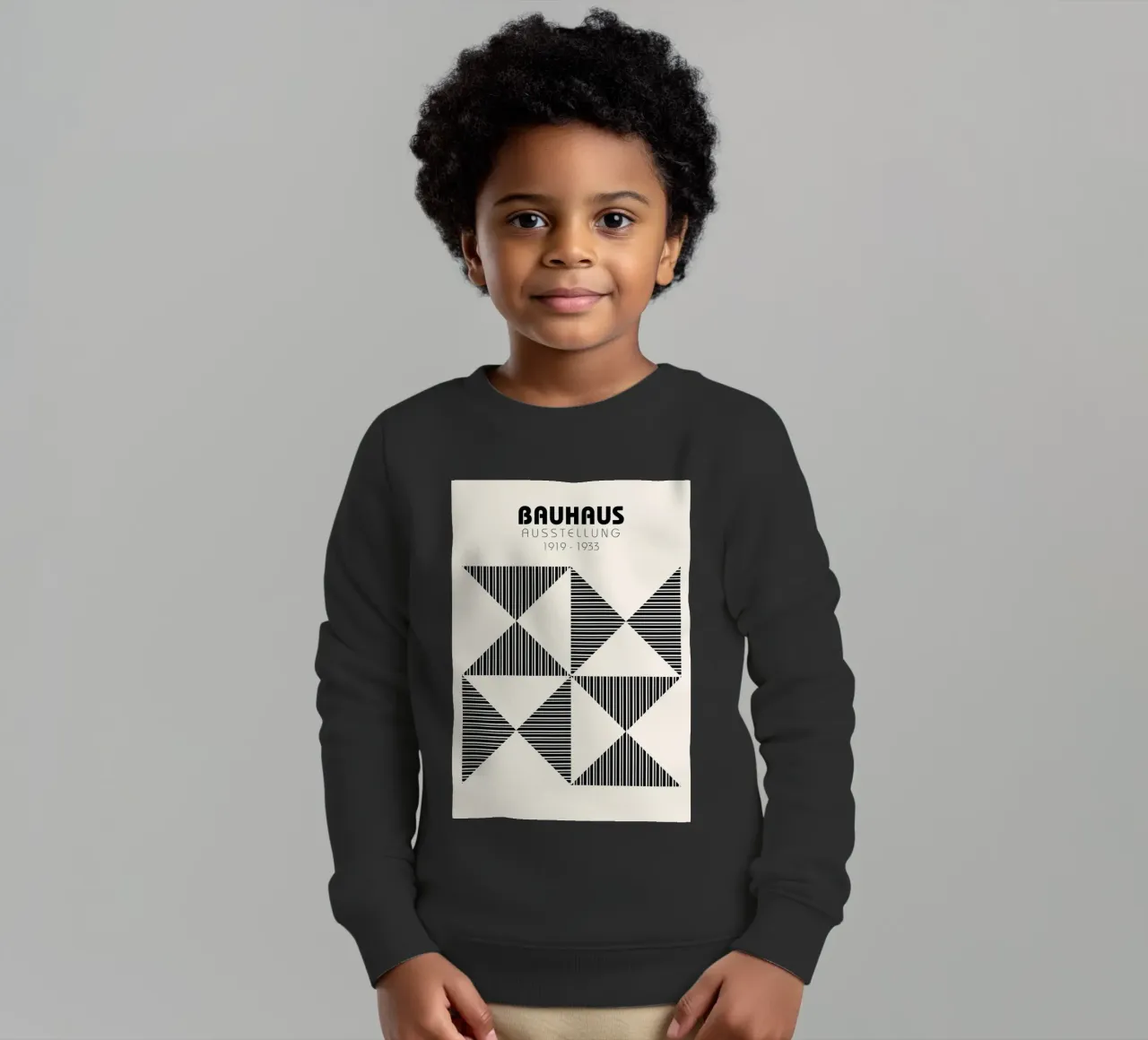 Bauhaus Geometrico foderato Triangolo Pattern Art felpa bambino da NorwesClub