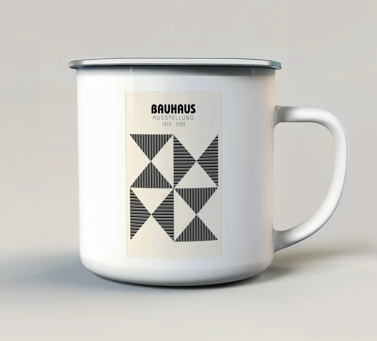 Bauhaus Geometrico foderato Triangolo Pattern Art tazza in smalto da NorwesClub
