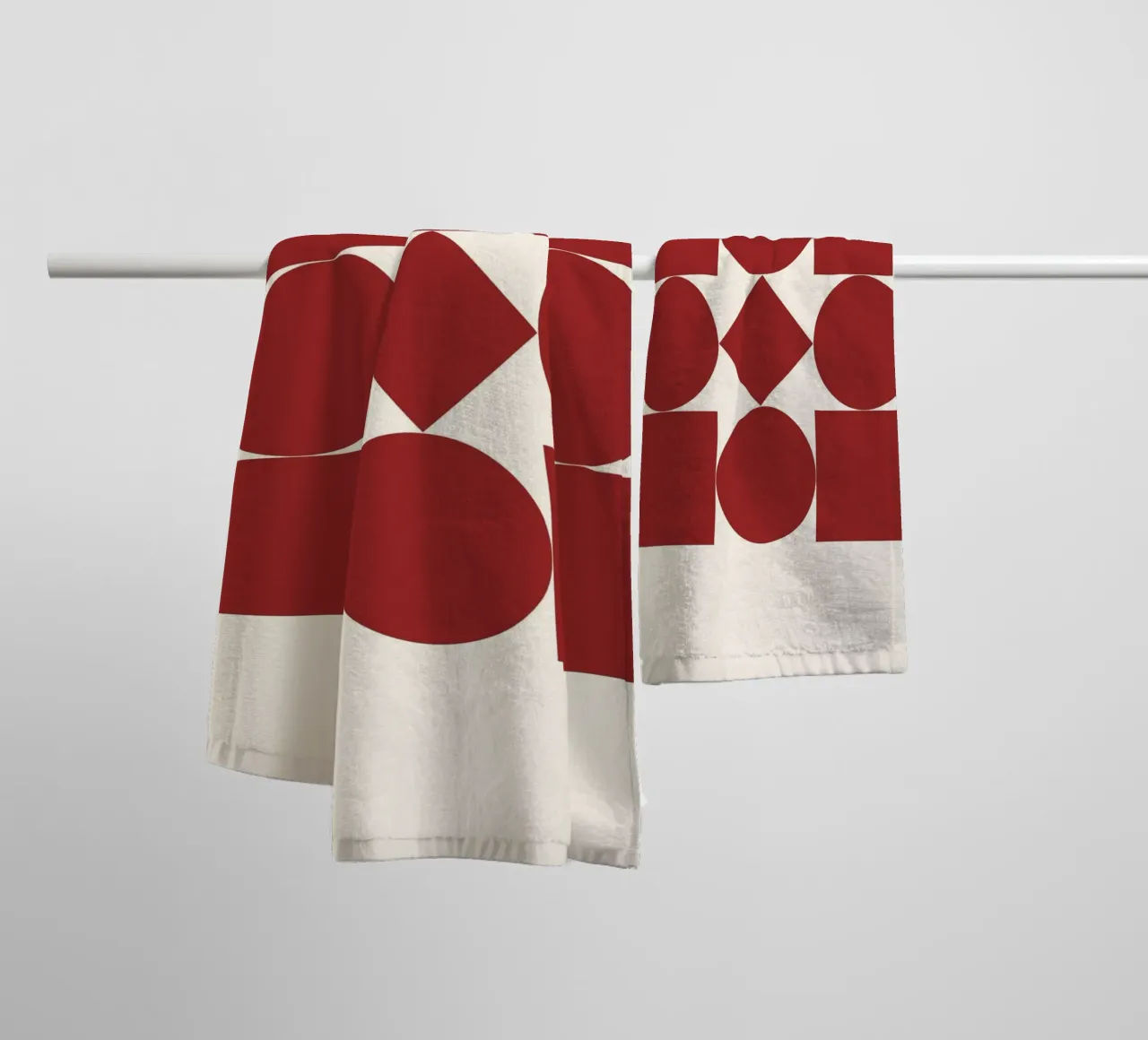 Poster Bauhaus 1923 Forme Geometriche Rosse asciugamano da bagno da NorwesClub