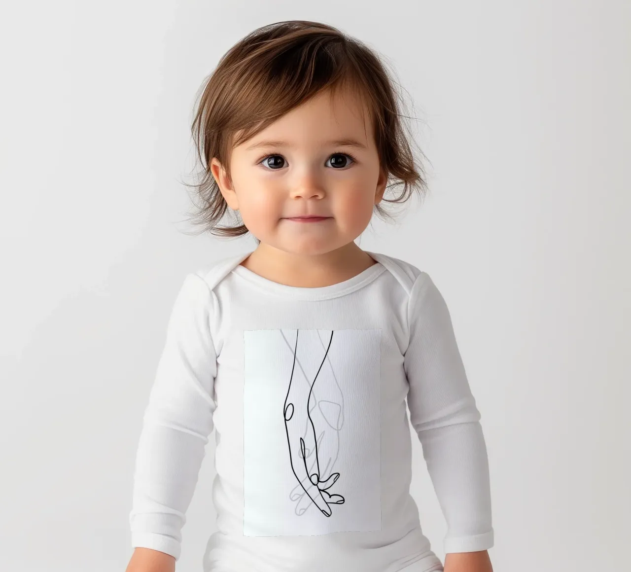 Hands long-sleeve baby romper by Graphite