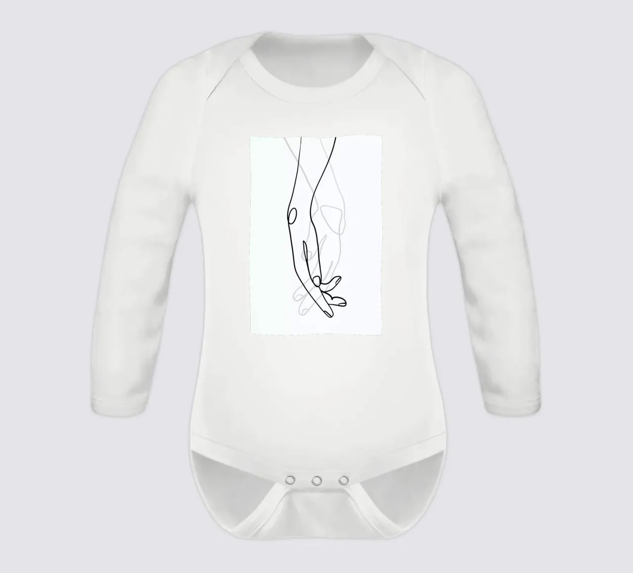 Hands long-sleeve baby romper by Graphite