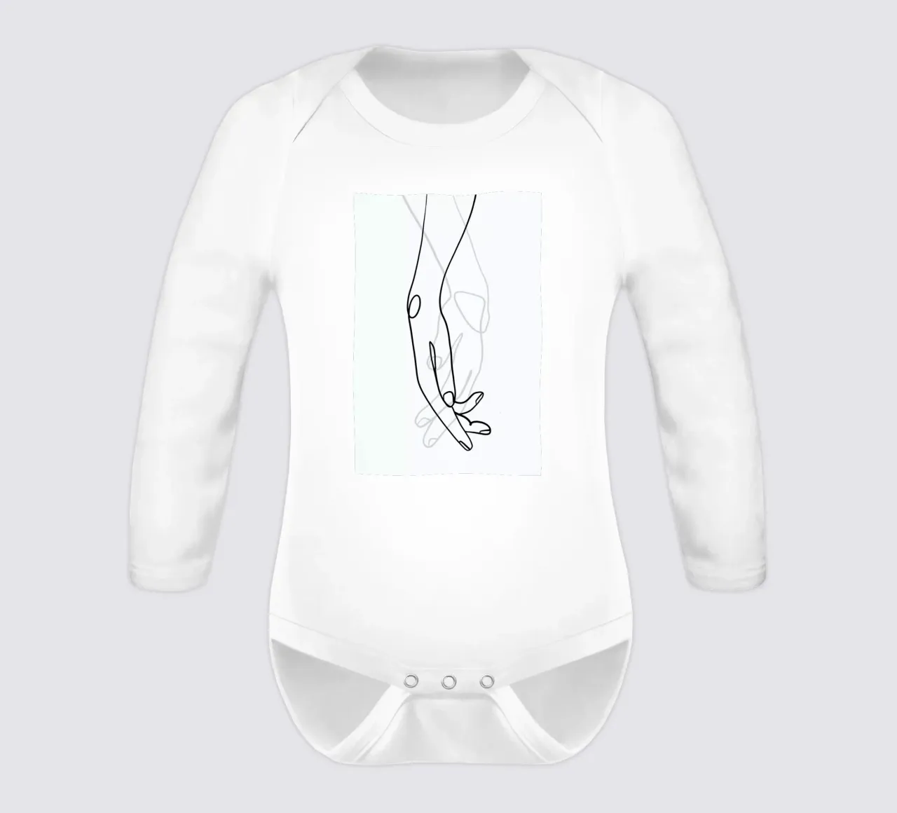 Hands long-sleeve baby romper by Graphite