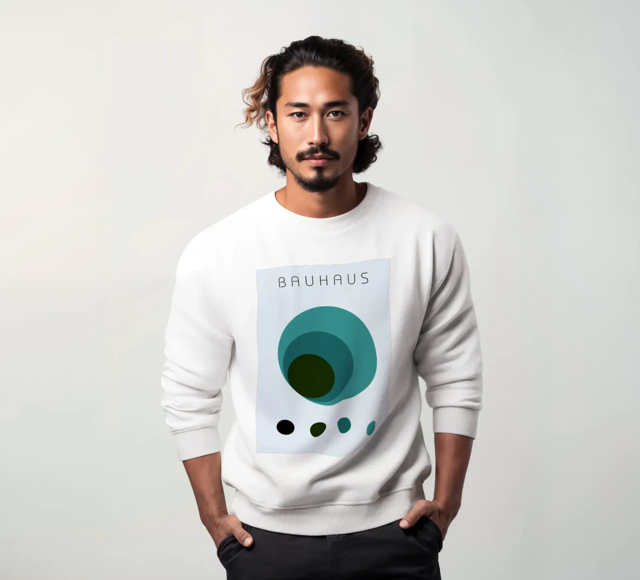 Bauhaus astratto cerchi di colore verde acqua Studio d'arte felpa da NorwesClub