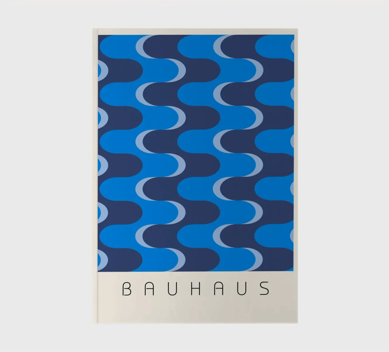 Bauhaus Style Abstract Blue Wavy Pattern Art notebook by NorwesClub