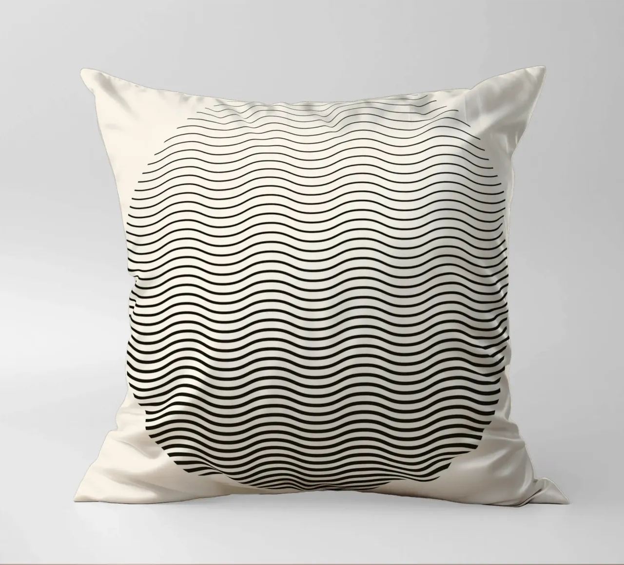Jumig Abstract Op Art Wavy Circle Print decorative cushion by NorwesClub