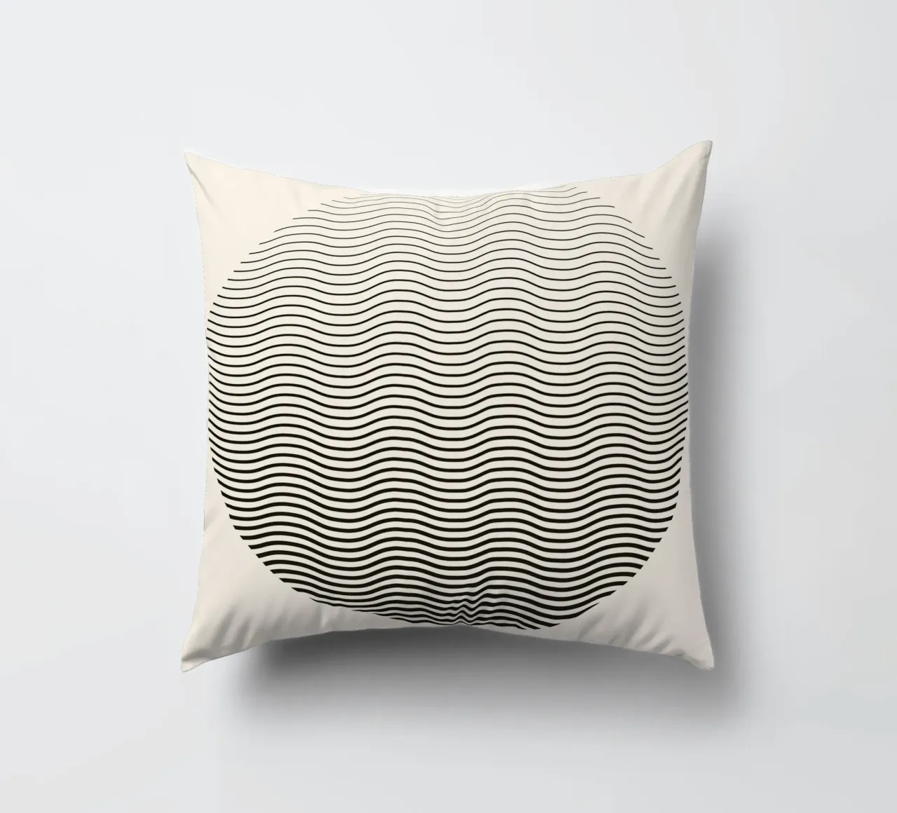 Jumig Abstract Op Art Wavy Circle Print decorative cushion by NorwesClub
