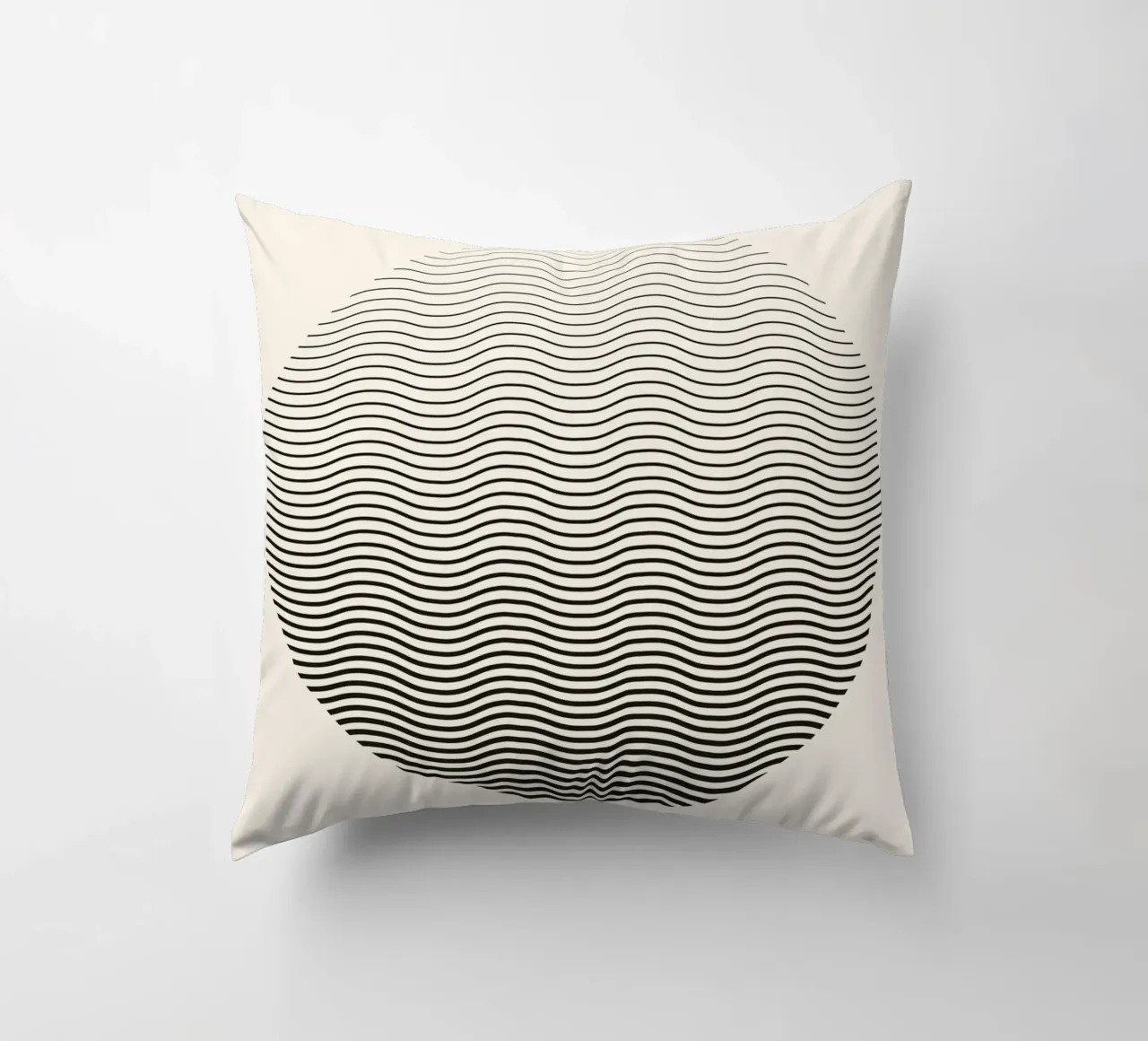 Jumig Abstract Op Art Wavy Circle Print decorative cushion by NorwesClub