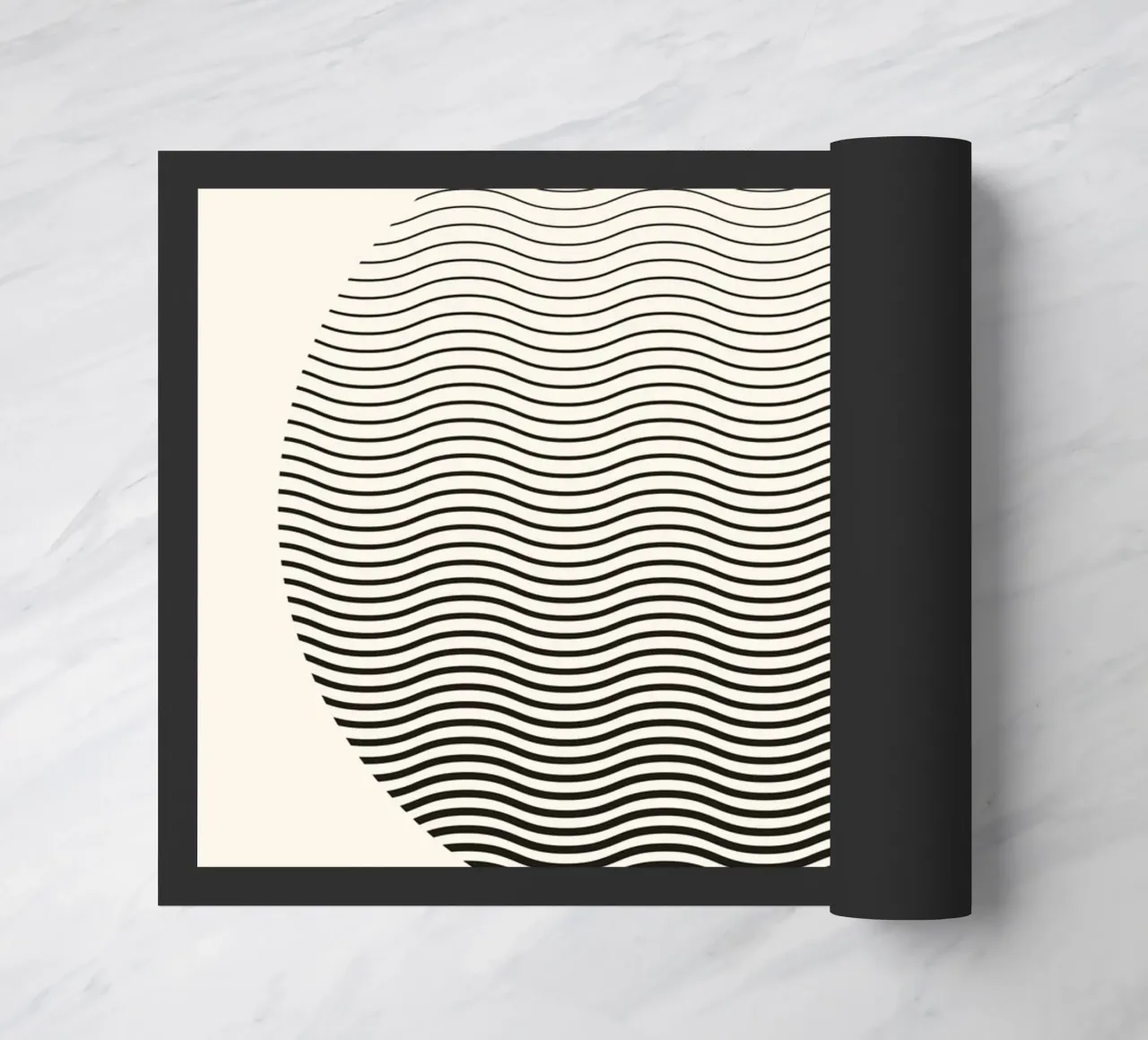 Jumig Abstract Op Art Wavy Circle Print doormat by NorwesClub