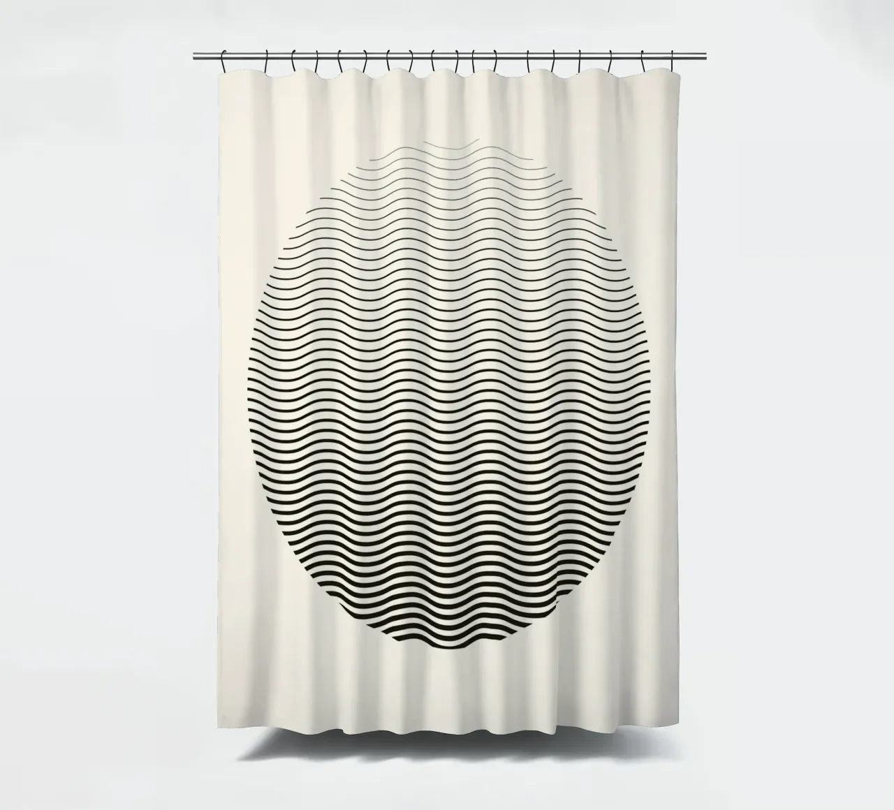 Jumig Abstract Op Art Wavy Circle Print shower curtain by NorwesClub