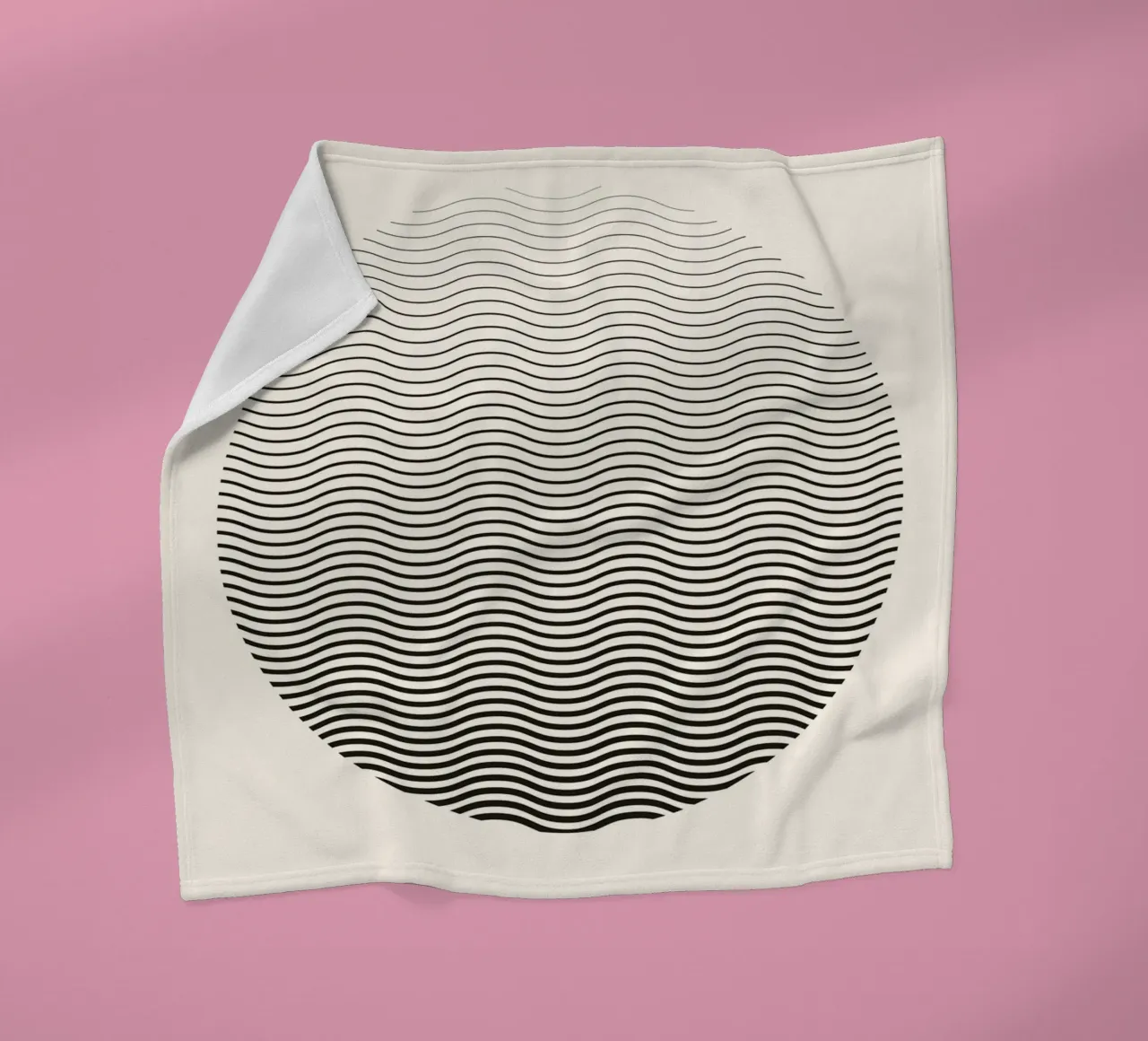 Jumig Abstract Op Art Wavy Circle Print fleece blanket by NorwesClub