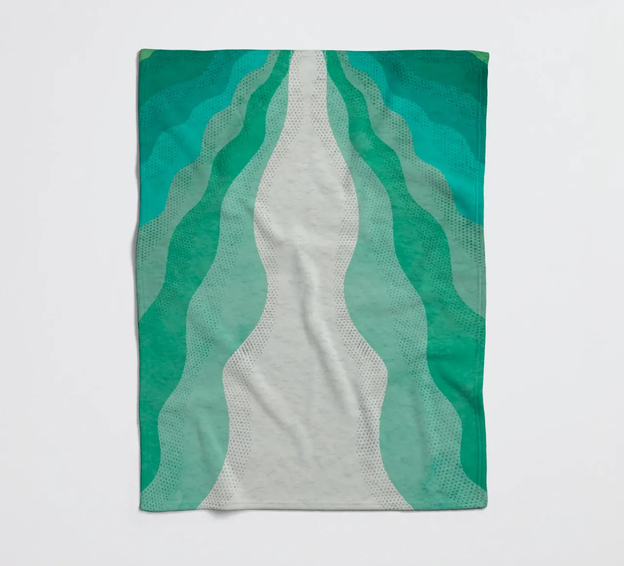 Astratto organico che scorre forme verdi Arte coperta in pile da NorwesClub