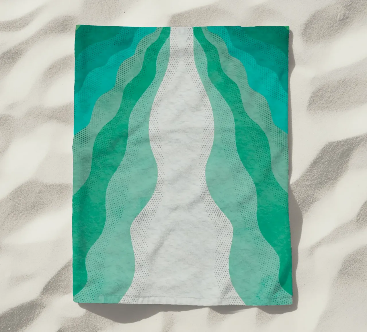 Astratto organico che scorre forme verdi Arte telo mare da NorwesClub