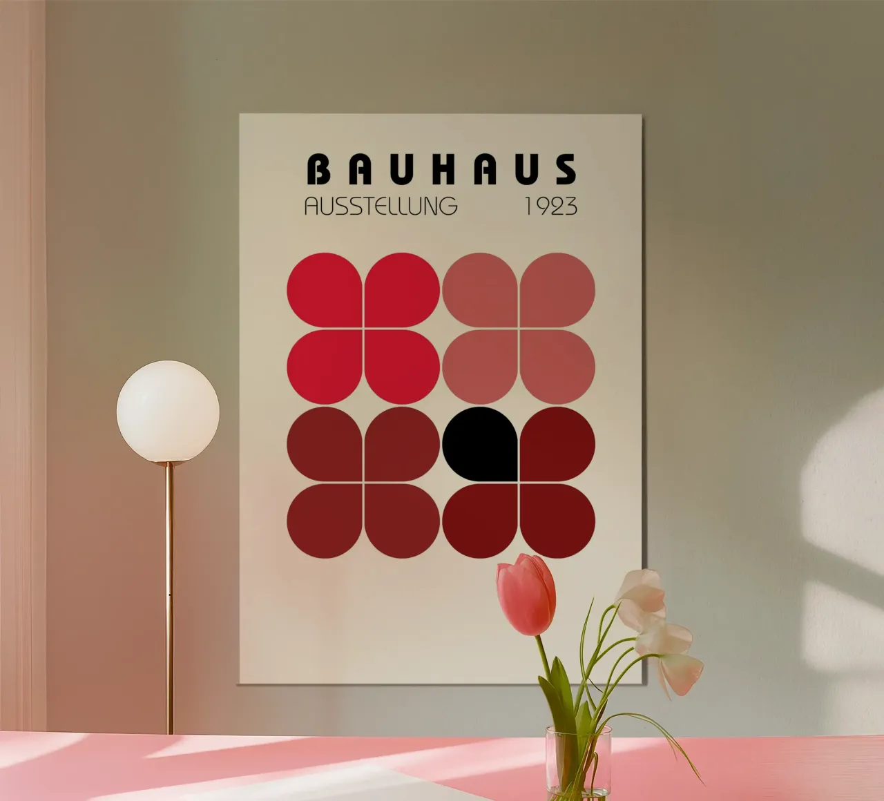Bauhaus 1923 Abstrakt Rot Schwarz Formen Kunst Poster von NorwesClub