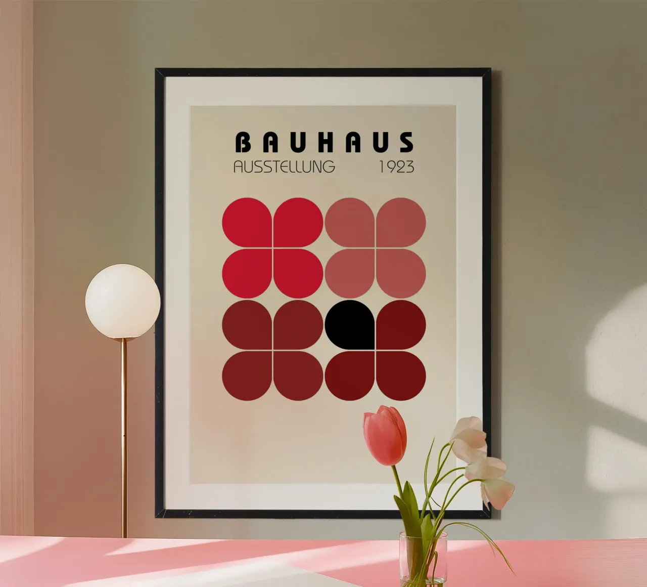 Bauhaus 1923 Abstrakt Rot Schwarz Formen Kunst Poster von NorwesClub