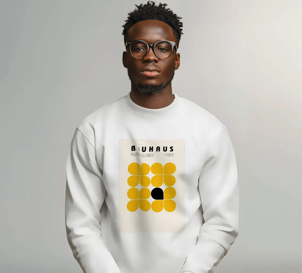 Bauhaus 1923 Abstrait Jaune Noir Formes sweat de NorwesClub