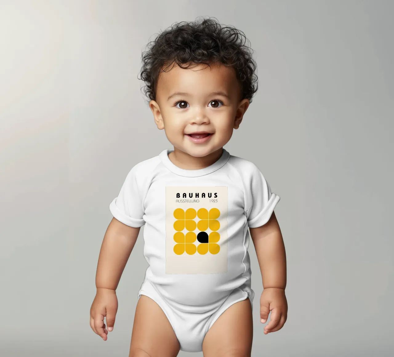 Bauhaus 1923 Abstrait Jaune Noir Formes body bébé de NorwesClub