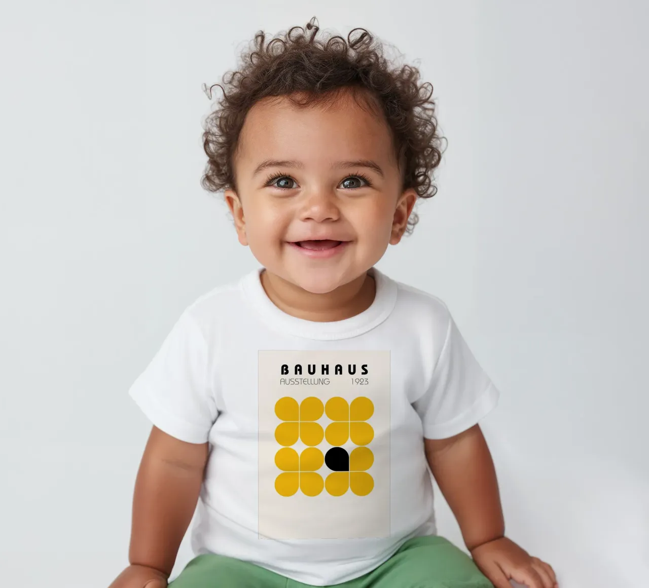 Bauhaus 1923 Abstract Yellow Black Shapes baby t-shirt by NorwesClub