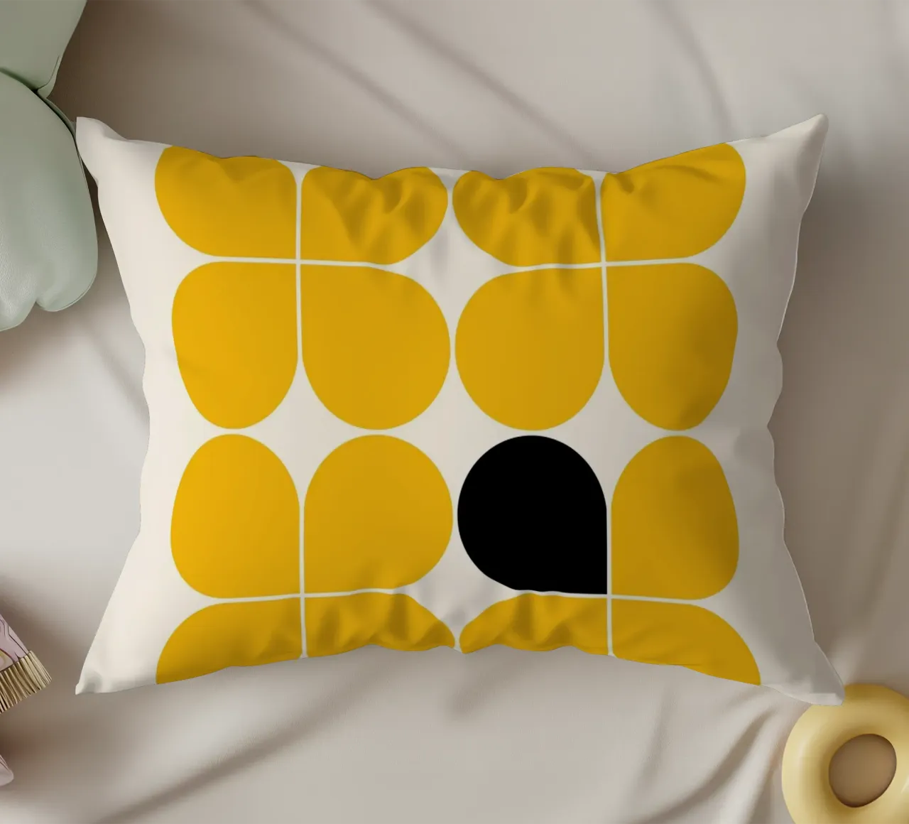 Bauhaus 1923 Abstrait Jaune Noir Formes coussin de NorwesClub